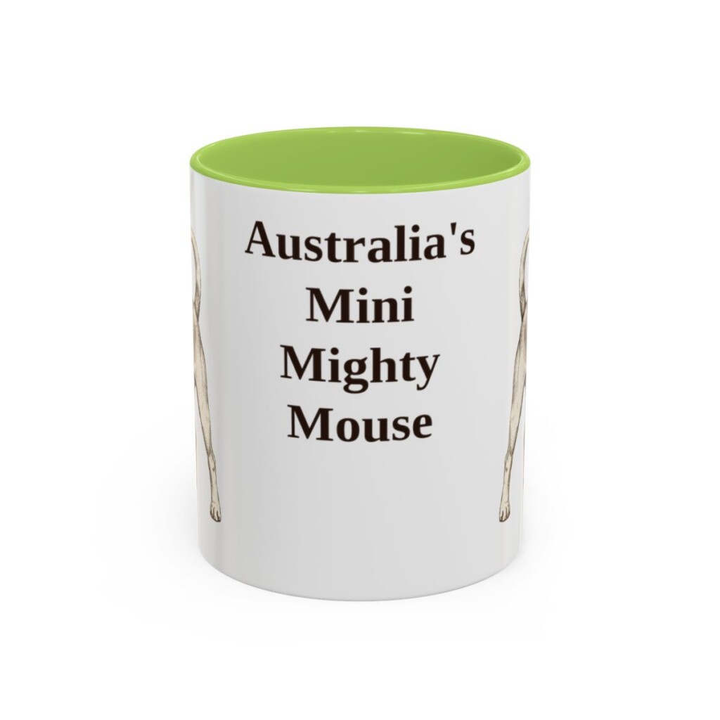 11oz-tenterfield-terrier-mug-humor-light-green 11oz Funny Tenterfield Terrier Mug, Light Green, front view
