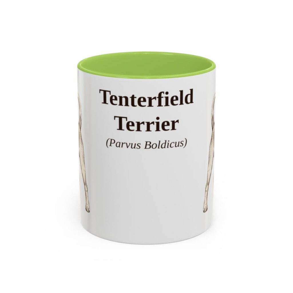 11oz Tenterfield Terrier Latin Mug, Light Green, front view
