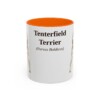 11oz Tenterfield Terrier Latin Mug, Orange, front view