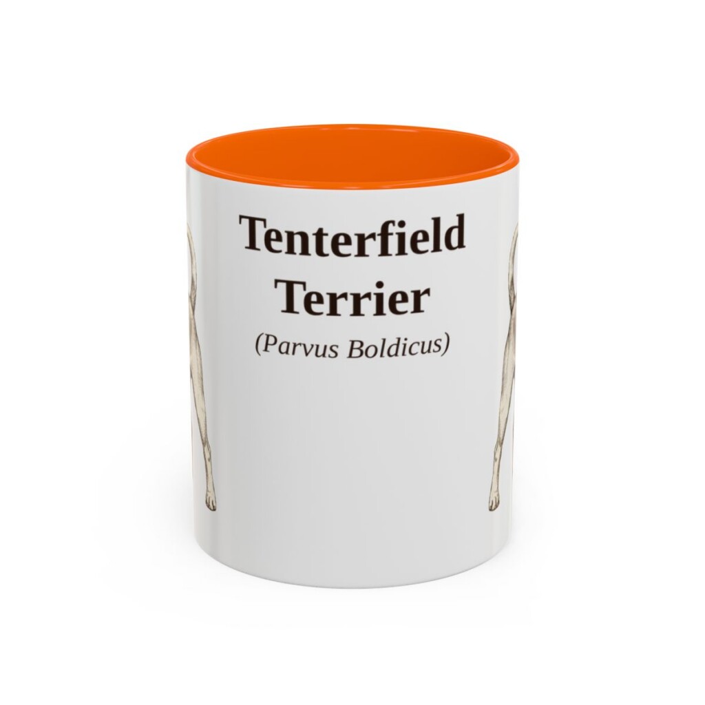 11oz Tenterfield Terrier Latin Mug, Orange, front view