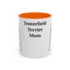 11oz Tenterfield Terrier Dog Mom Mug, Orange, front view