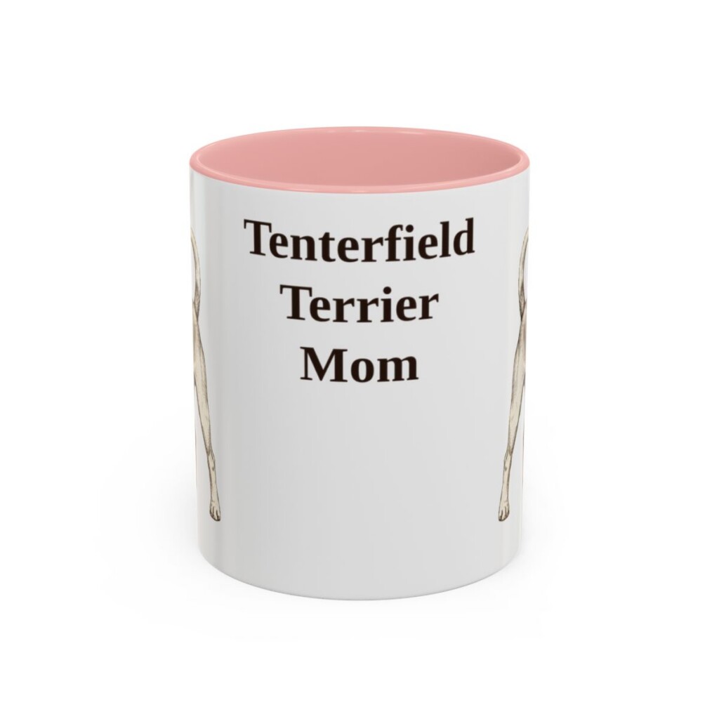 11oz Tenterfield Terrier Dog Mom Mug, Pink, front view