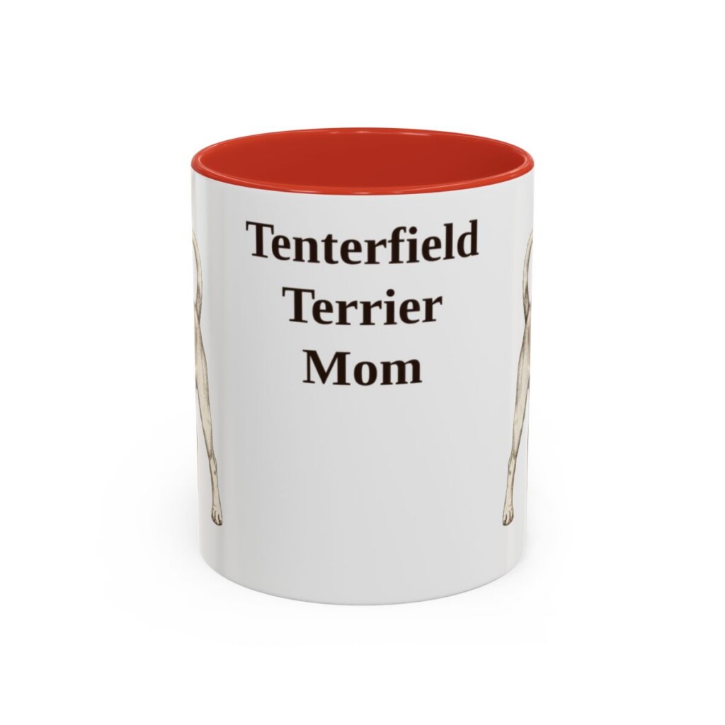 11oz Tenterfield Terrier Dog Mom Mug, Red, front view