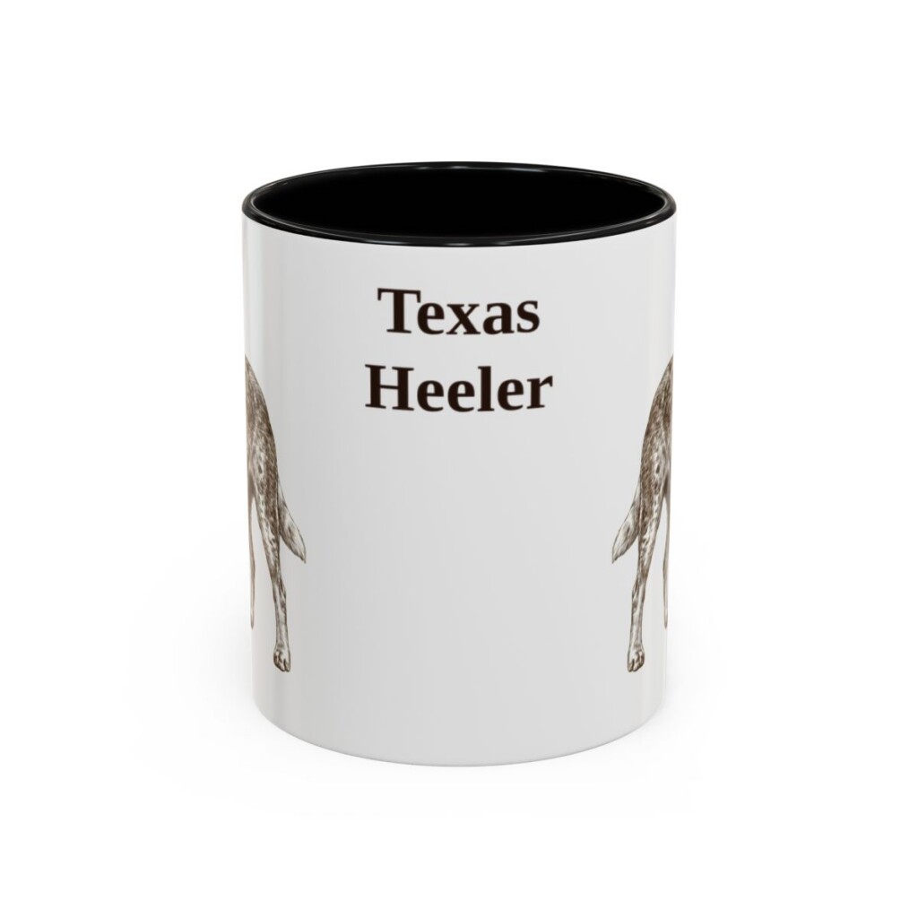 11oz Texas Heeler Mug, Black, front view