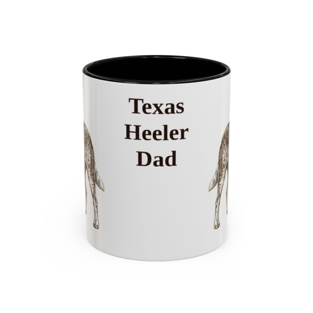 11oz Texas Heeler Dog Dad Mug, Black, front view