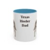 11oz Texas Heeler Dog Dad Mug, Light Blue, front view