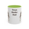 11oz Texas Heeler Dog Dad Mug, Light Green, front view