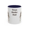 11oz Texas Heeler Dog Dad Mug, Navy, front view