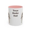 11oz Texas Heeler Dog Dad Mug, Pink, front view