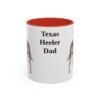 11oz Texas Heeler Dog Dad Mug, Red, front view