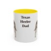 11oz Texas Heeler Dog Dad Mug, Yellow, front view
