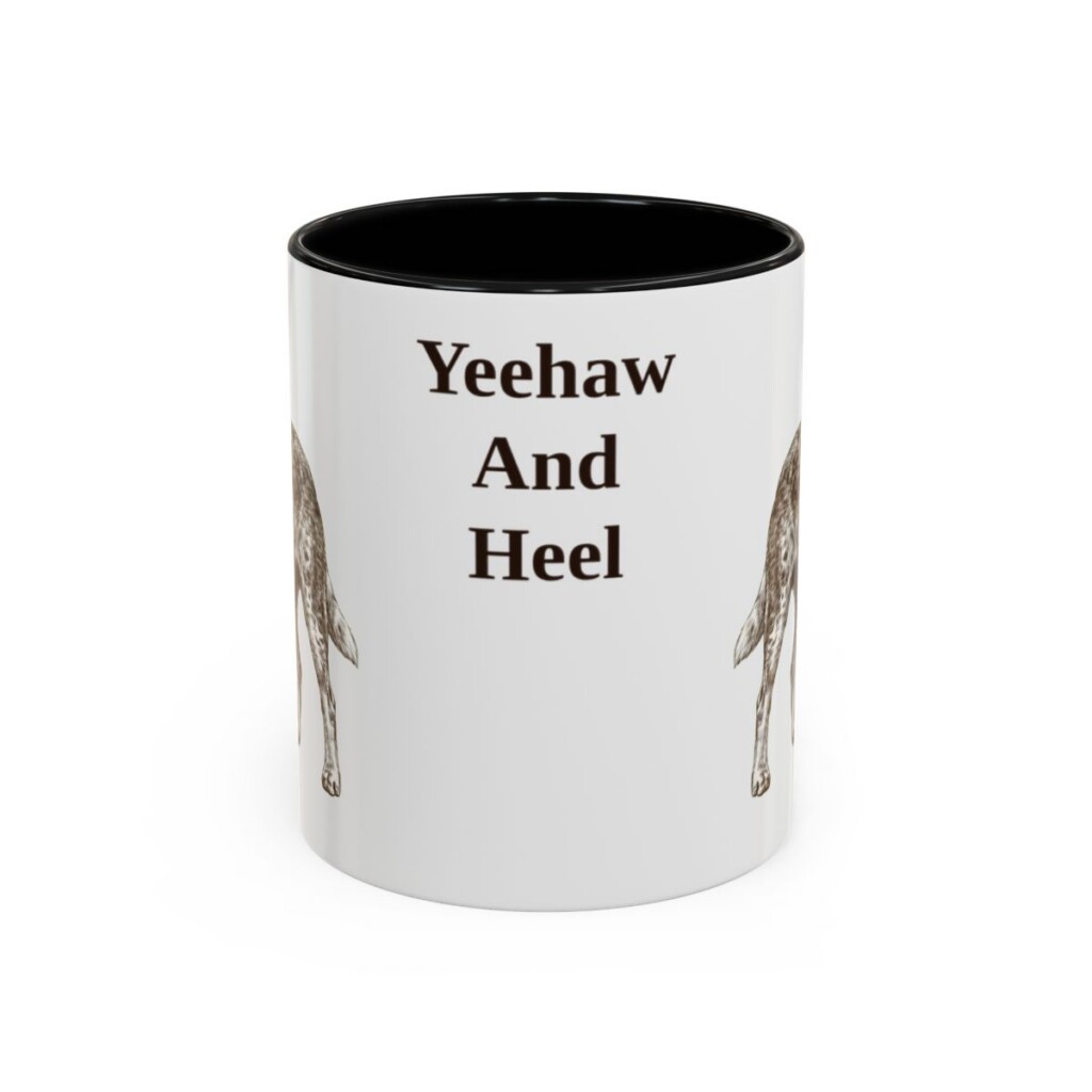 11oz Funny Texas Heeler Mug, Black, front view