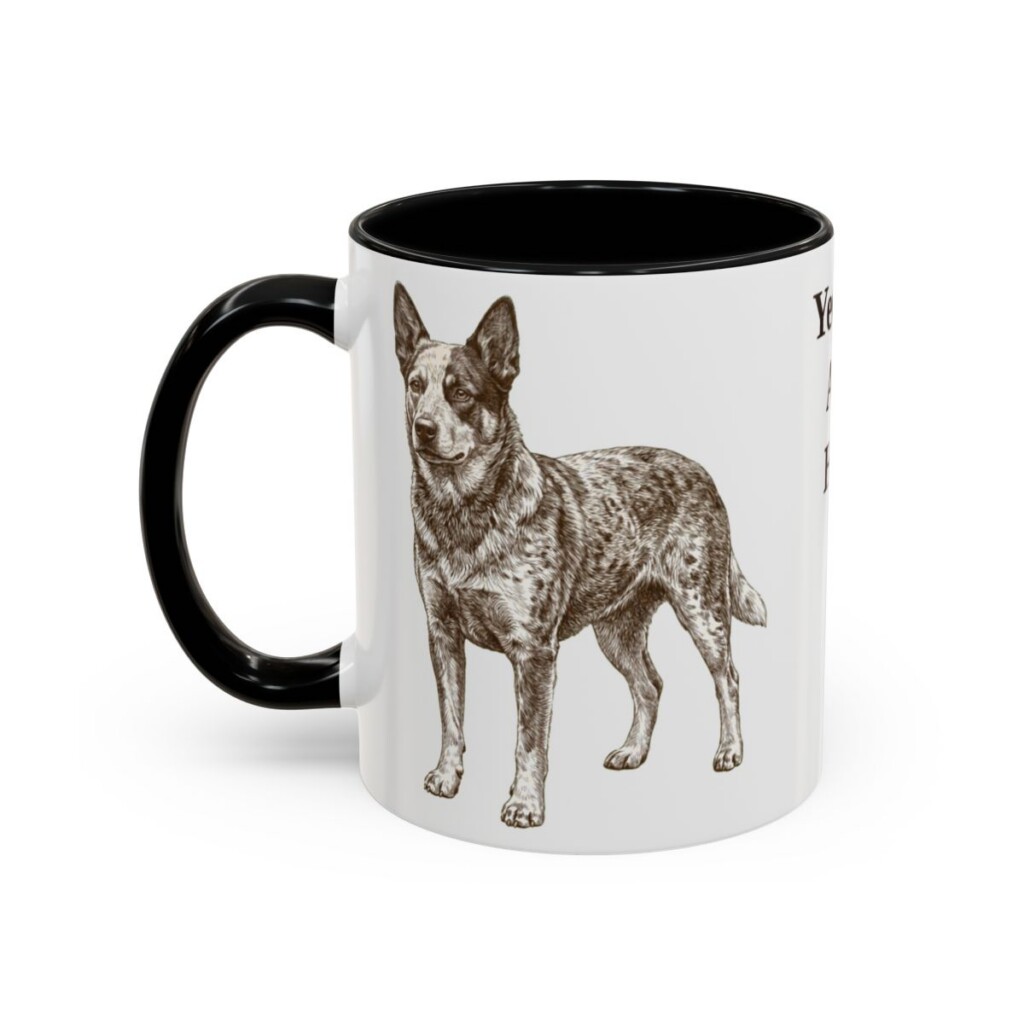 11oz Funny Texas Heeler Mug, Black, left side view
