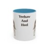 11oz Funny Texas Heeler Mug, Light Blue, front view