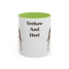 11oz Funny Texas Heeler Mug, Light Green, front view