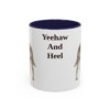 11oz Funny Texas Heeler Mug, Navy, front view