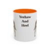 11oz Funny Texas Heeler Mug, Orange, front view
