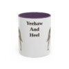 11oz Funny Texas Heeler Mug, Purple, front view