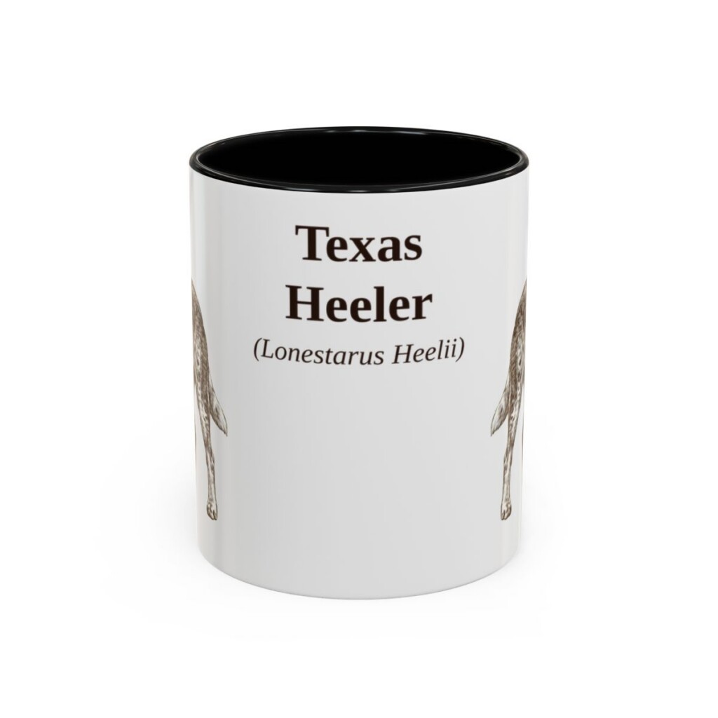 11oz-texas-heeler-mug-latin-black-front 11oz Texas Heeler Latin Mug, Black, front view
