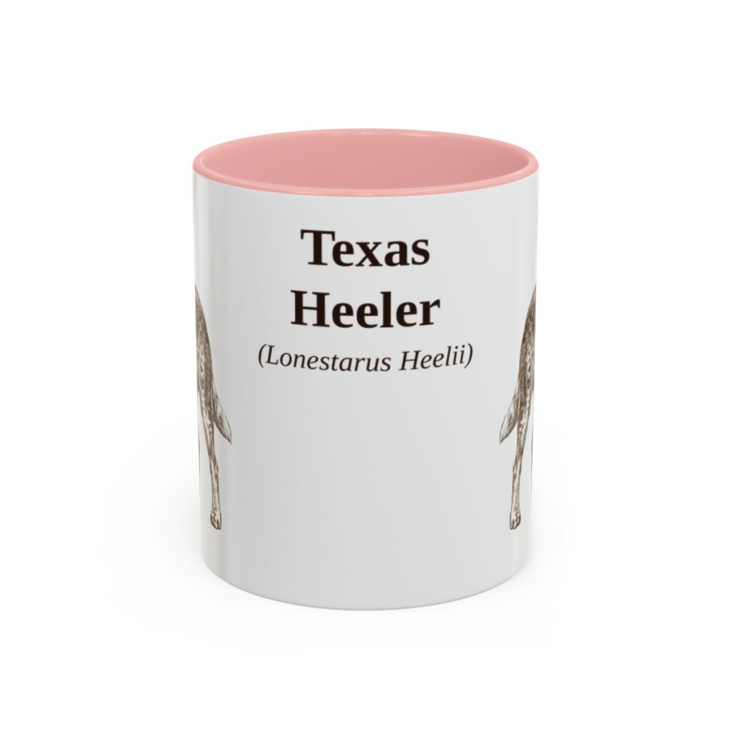 11oz-texas-heeler-mug-latin-pink 11oz Texas Heeler Latin Mug, Pink, front view