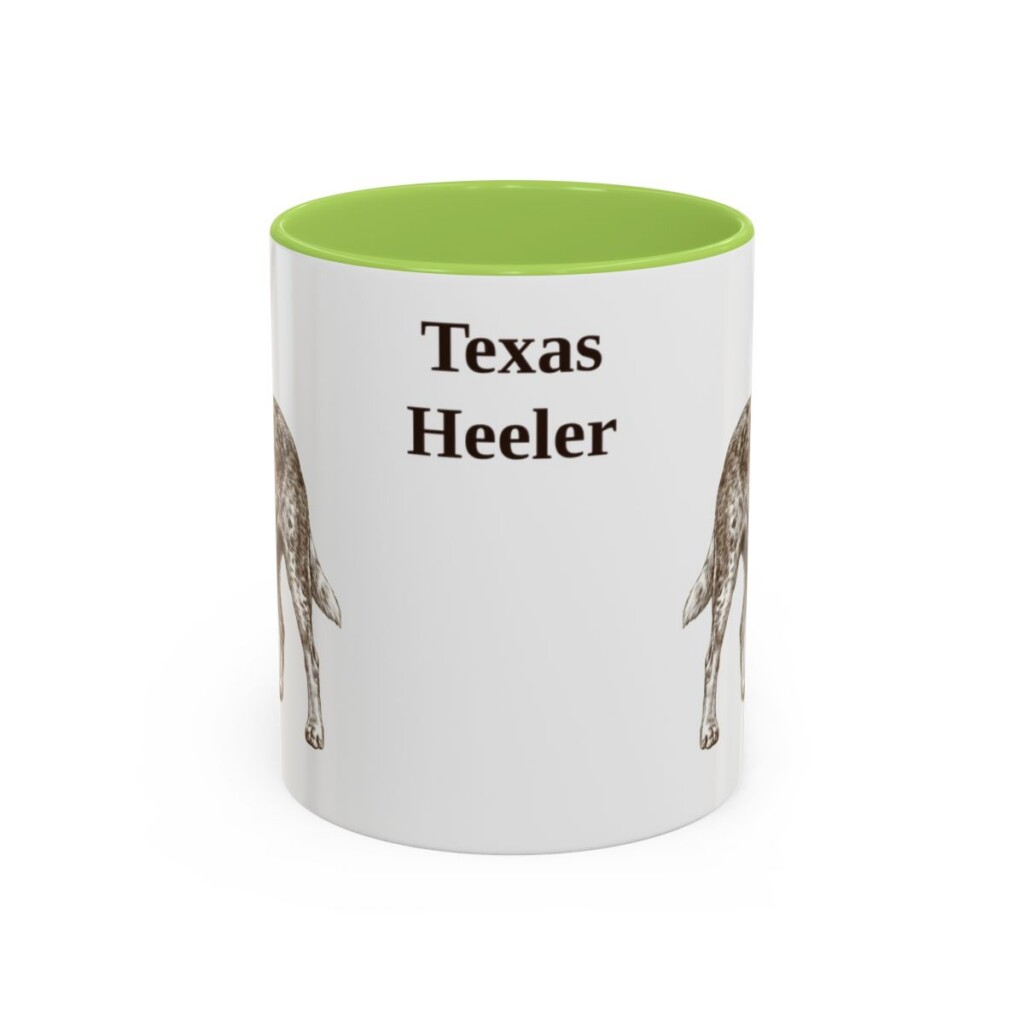 11oz Texas Heeler Mug, Light Green, front view