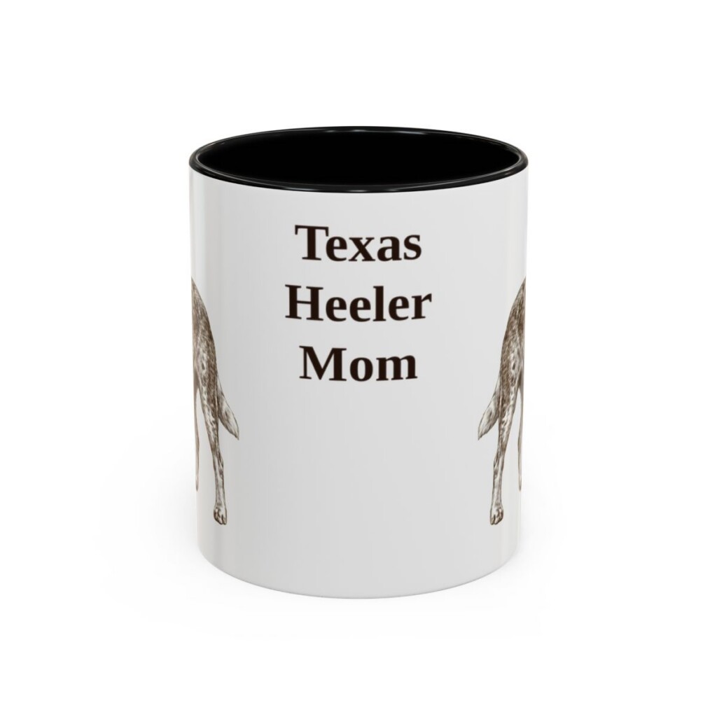 11oz Texas Heeler Dog Mom Mug, Black, front view