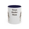 11oz Texas Heeler Dog Mom Mug, Navy, front view