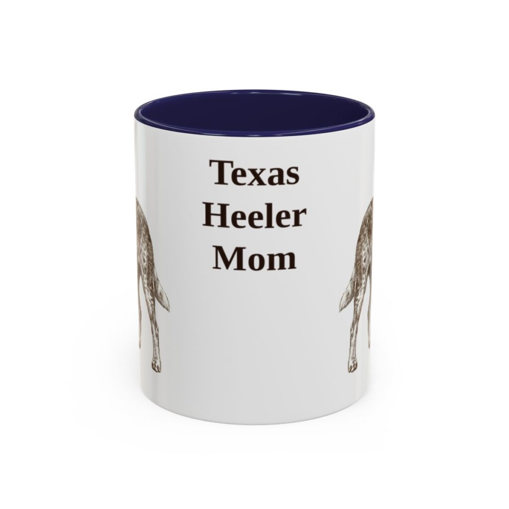 11oz Texas Heeler Dog Mom Mug, Navy, front view