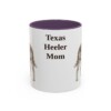 11oz Texas Heeler Dog Mom Mug, Purple, front view