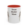11oz Texas Heeler Dog Mom Mug, Red, front view