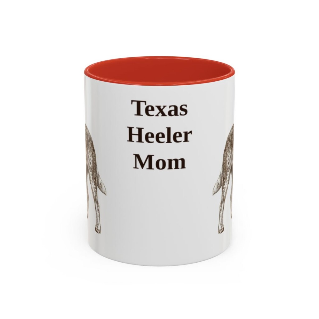 11oz Texas Heeler Dog Mom Mug, Red, front view