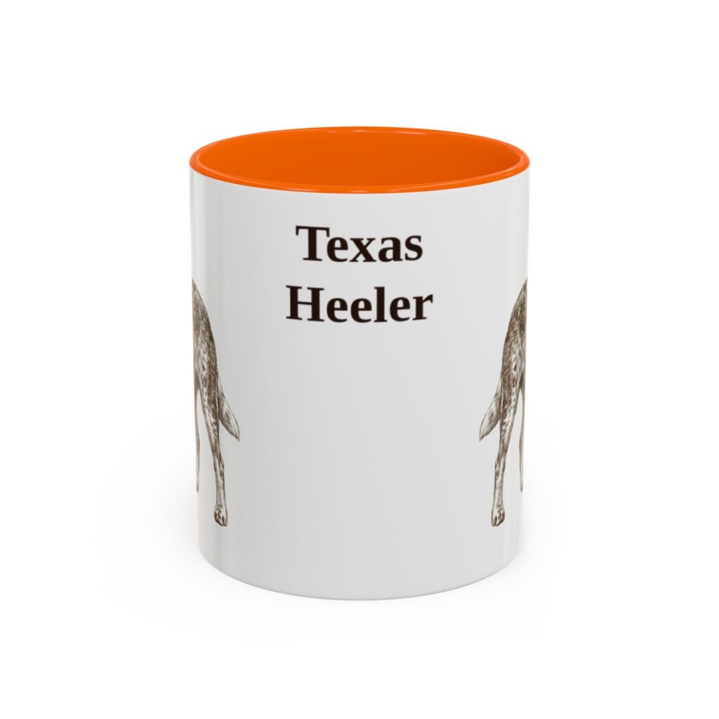 11oz Texas Heeler Mug, Orange, front view