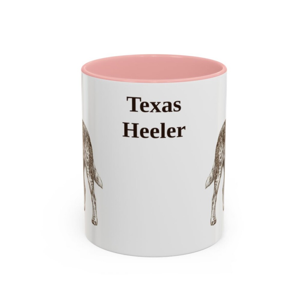 11oz Texas Heeler Mug, Pink, front view