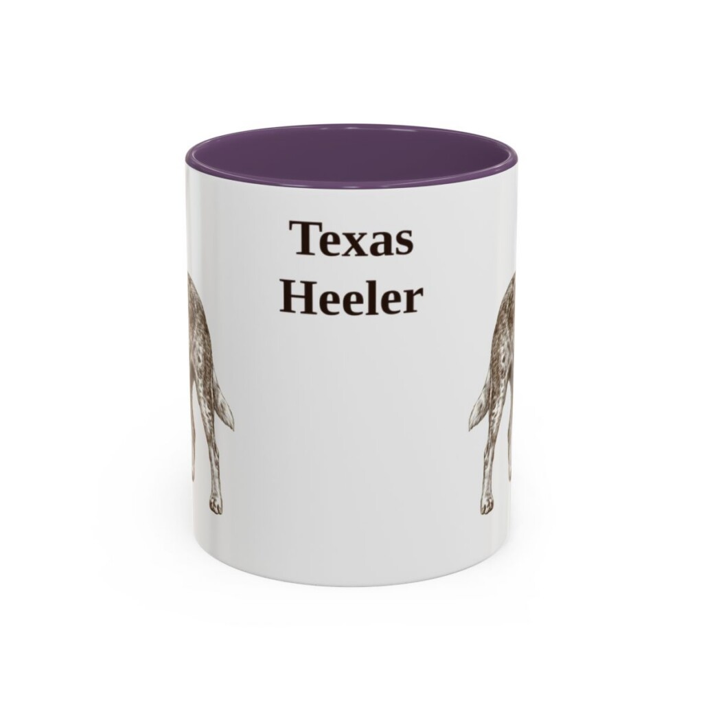 11oz Texas Heeler Mug, Purple, front view
