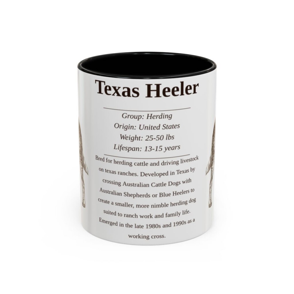 11oz Texas Heeler Mug, Black, front view