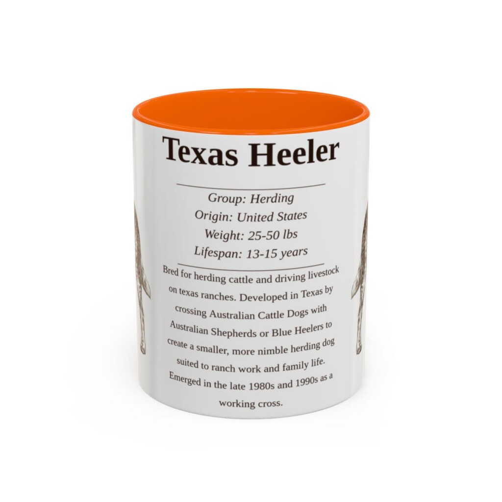 11oz Texas Heeler Mug, Orange, front view