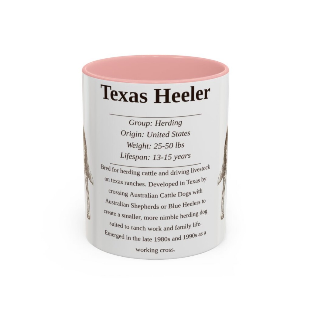11oz Texas Heeler Mug, Pink, front view