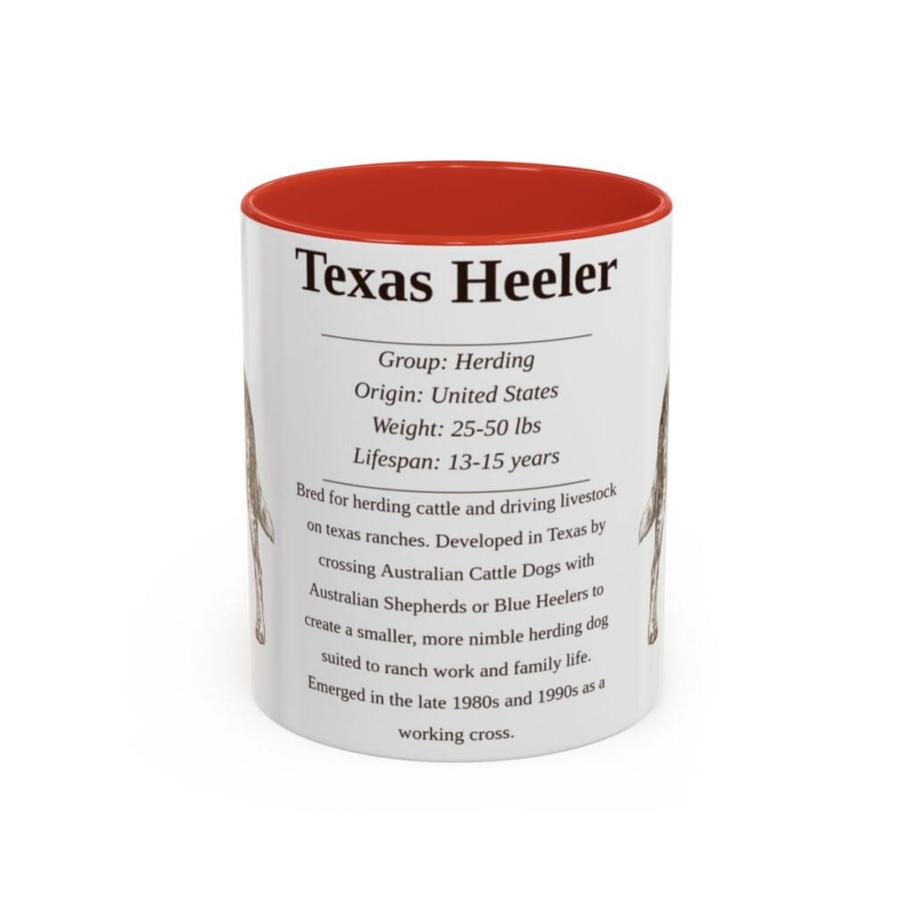 11oz Texas Heeler Mug, Red, front view