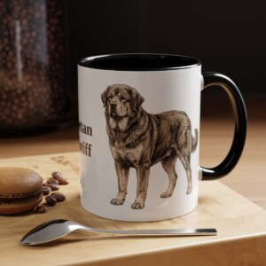 11oz Tibetan Mastiff Mug, Black, lifestyle photo