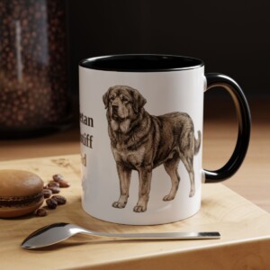 11oz Tibetan Mastiff Dog Dad Mug, Black, lifestyle photo