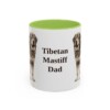 11oz-tibetan-mastiff-mug-dad-light-green 11oz Tibetan Mastiff Dog Dad Mug, Light Green, front view