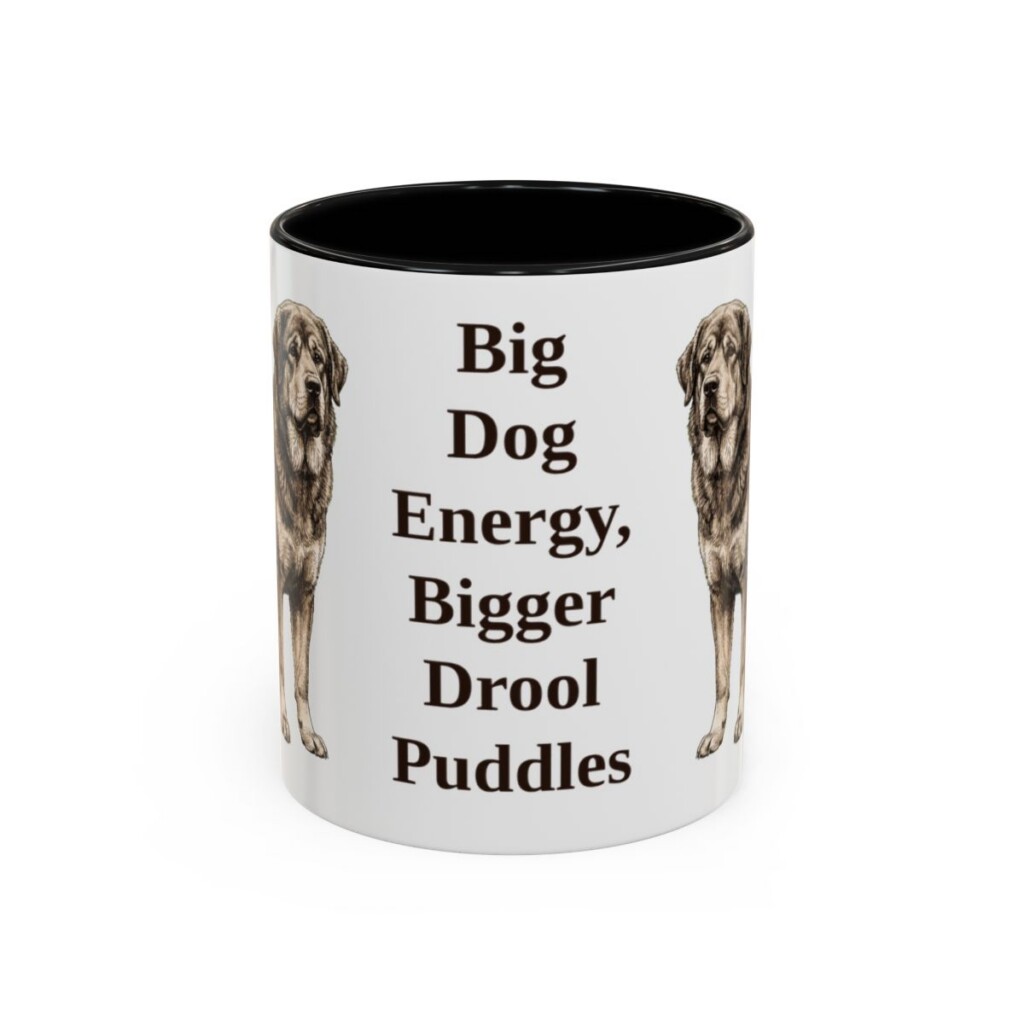 11oz-tibetan-mastiff-mug-humor-black-front 11oz Funny Tibetan Mastiff Mug, Black, front view