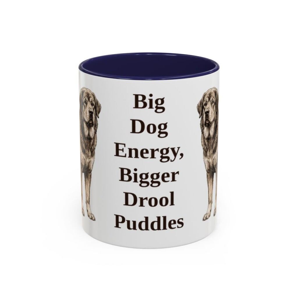 11oz-tibetan-mastiff-mug-humor-navy 11oz Funny Tibetan Mastiff Mug, Navy, front view