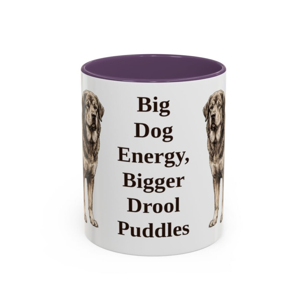 11oz-tibetan-mastiff-mug-humor-purple 11oz Funny Tibetan Mastiff Mug, Purple, front view