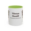 11oz-tibetan-mastiff-mug-latin-light-green 11oz Tibetan Mastiff Latin Mug, Light Green, front view