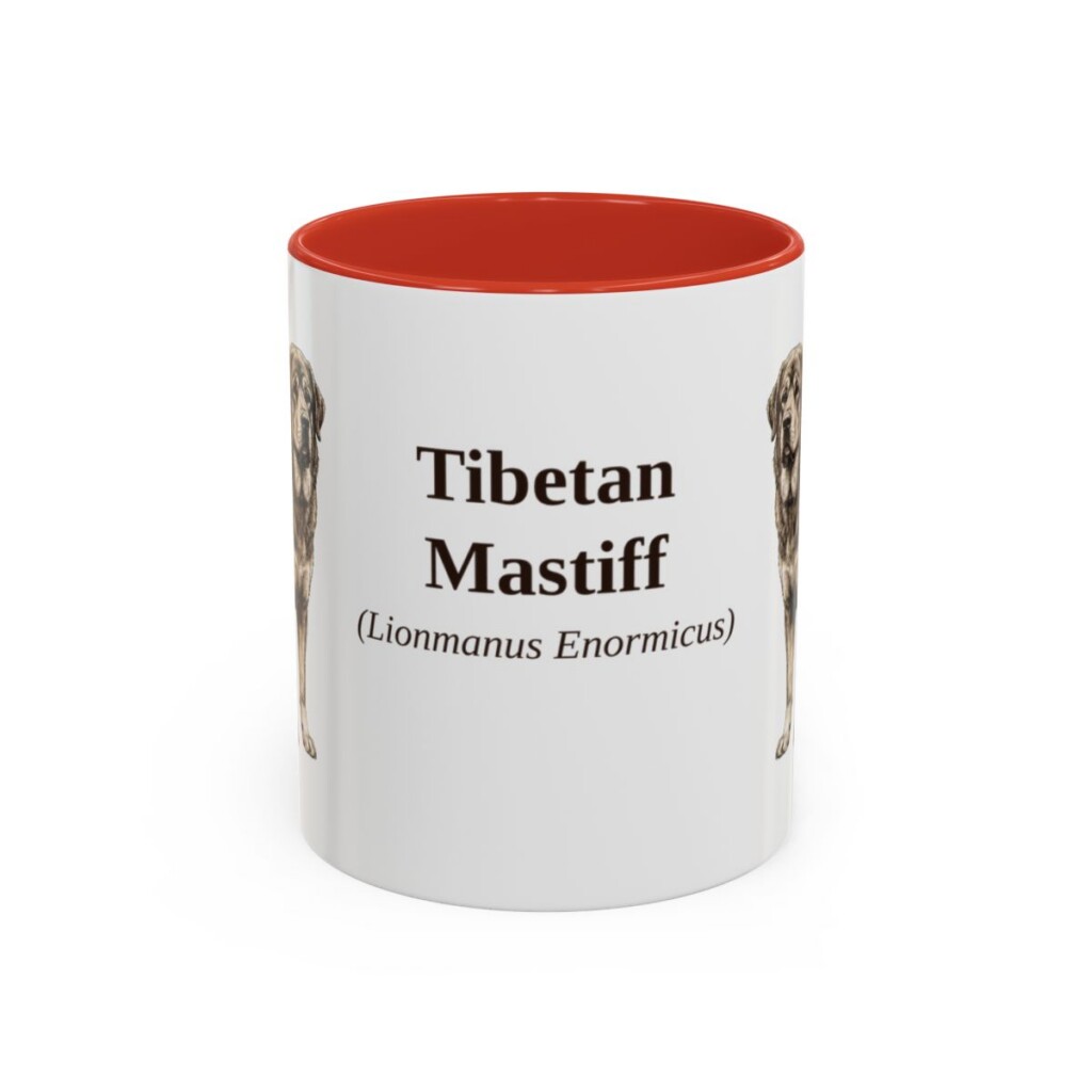 11oz-tibetan-mastiff-mug-latin-red 11oz Tibetan Mastiff Latin Mug, Red, front view