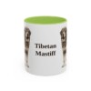 11oz Tibetan Mastiff Mug, Light Green, front view