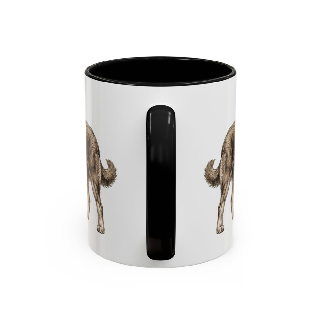 11oz Tibetan Mastiff Dog Mom Mug, Black, back view