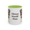 11oz Tibetan Mastiff Dog Mom Mug, Light Green, front view