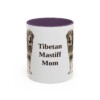 11oz Tibetan Mastiff Dog Mom Mug, Purple, front view